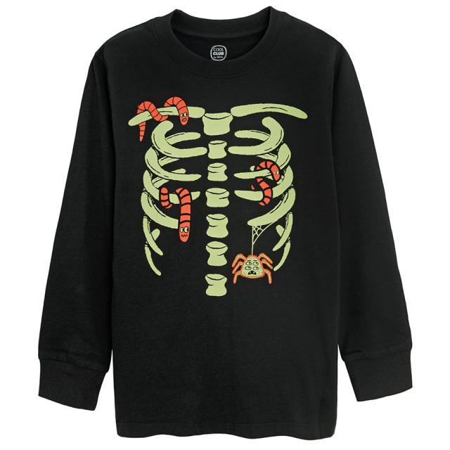 Блуза с дълъг ръкав, цвят: Черен