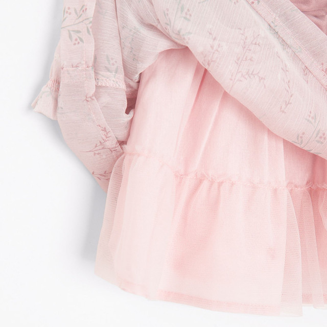 Рокля с дълъг ръкав, цвят: Розов