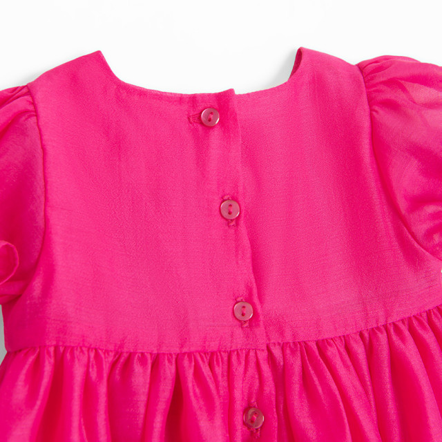 Рокля с къс ръкав, цвят: Магента