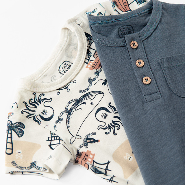 Боди с къс ръкав 2бр., цвят: Микс