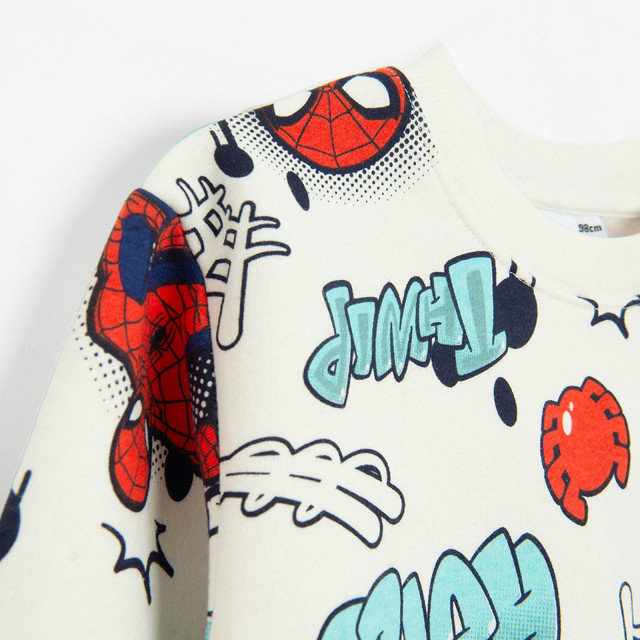 Блуза с дълъг ръкав SPIDER-MAN, цвят: Мръсно бял