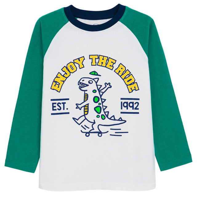 Тениска с дълъг ръкав, цвят: Бял