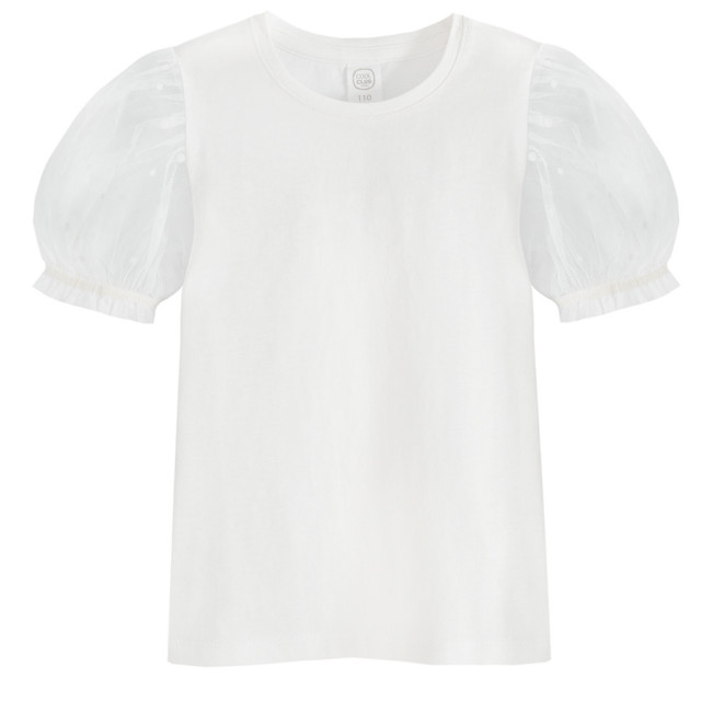 Блуза с къс ръкав, цвят: Бял