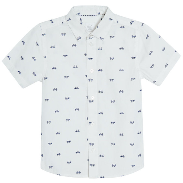 Риза с къс ръкав, цвят: Бял