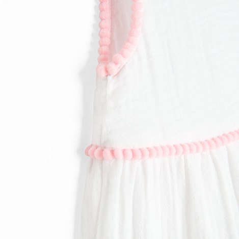 Рокля без ръкав, цвят: Бял