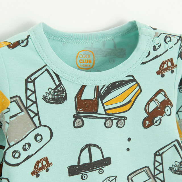 Боди с дълъг ръкав, цвят: Тюркоазен