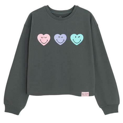 Блуза с дълъг ръкав SMILEY, цвят: Сив