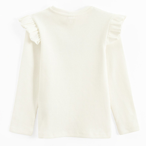 Блуза с дълъг ръкав, цвят: Бял