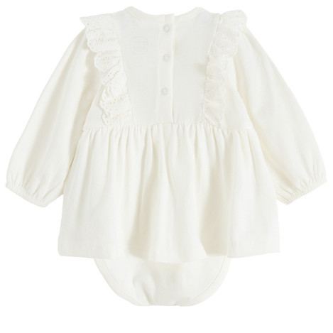 Боди с дълъг ръкав, цвят: Кремав