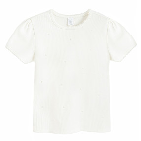 Блуза с къс ръкав, цвят: Бял