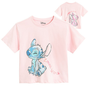 Тениска с къс ръкав LILO&STITCH, цвят: Розов
