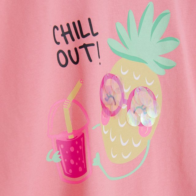 Блуза с къс ръкав, цвят: Розов