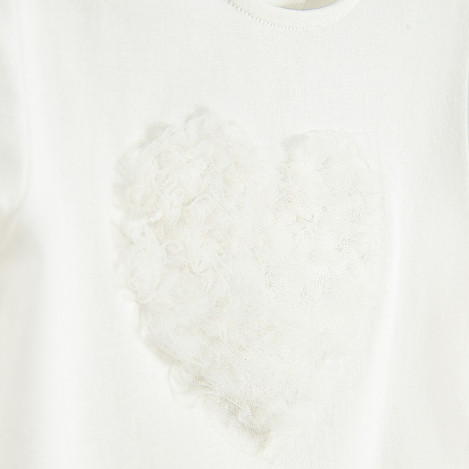 Блуза с къс ръкав, цвят: Бял