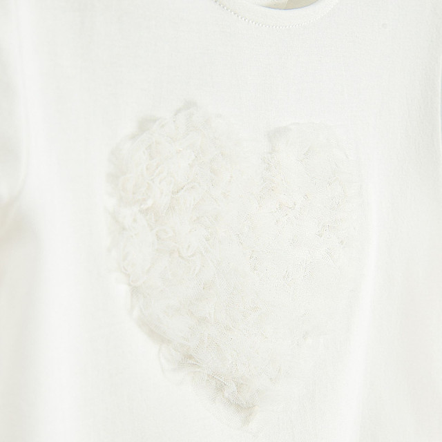 Блуза с къс ръкав, цвят: Бял