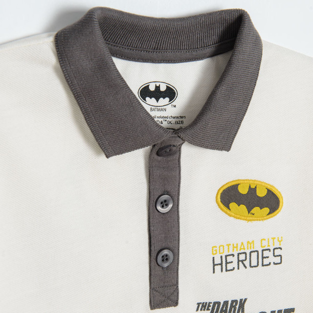 Тениска ПОЛО с къс ръкав BATMAN, цвят: Кремав