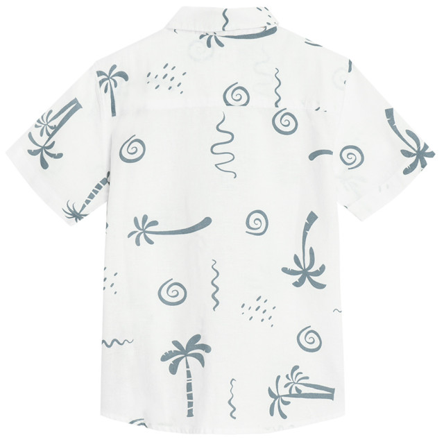 Риза с къс ръкав, цвят: Бял