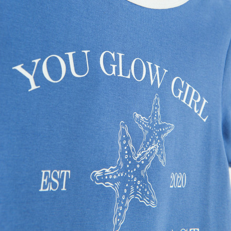 Тениска с къс ръкав, цвят: Син