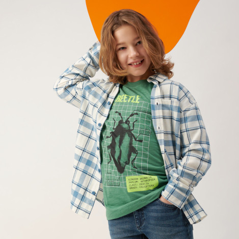 Риза с дълъг ръкав, цвят: Син