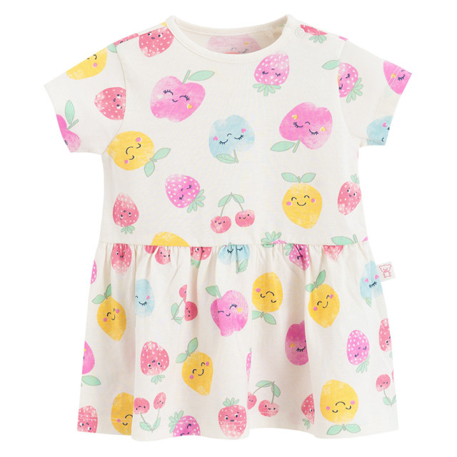 Рокля с къс ръкав, цвят: Кремав