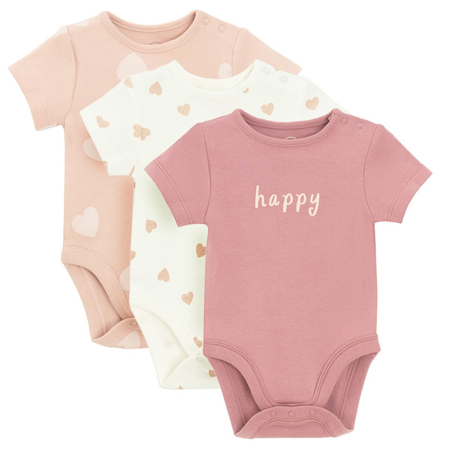 Боди с къс ръкав 3бр., цвят: Микс