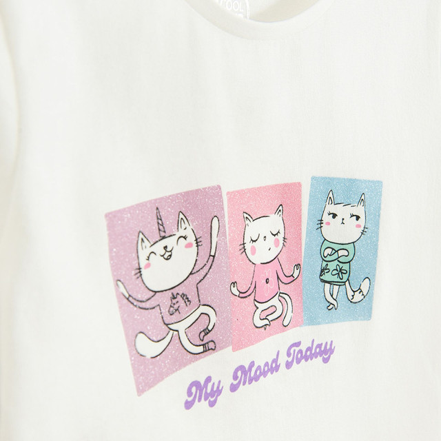 Тениска с къс ръкав, цвят: Бял