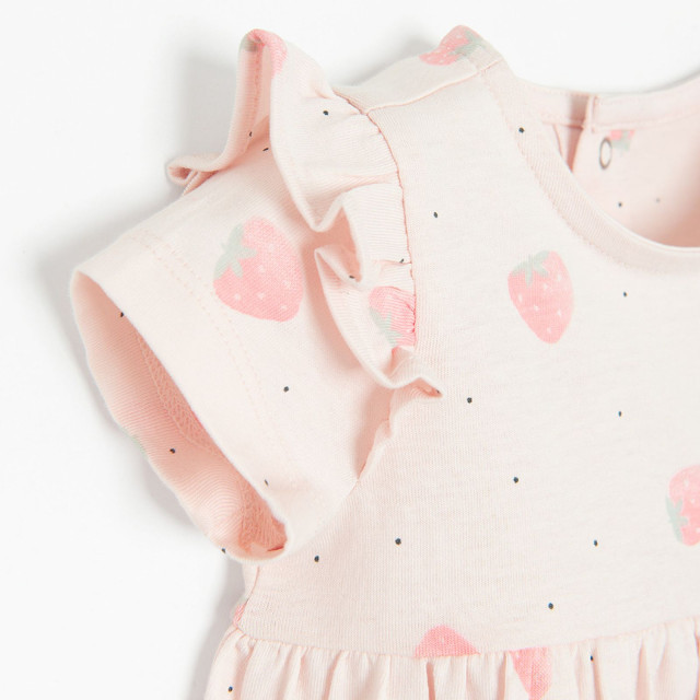 Рокля с къс ръкав, цвят: Розов