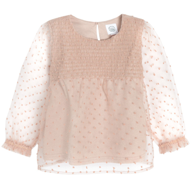 Риза с дълъг ръкав, цвят: Светло бежово