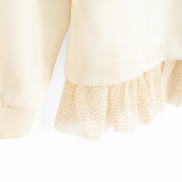 Блуза с дълъг ръкав, цвят: Кремав