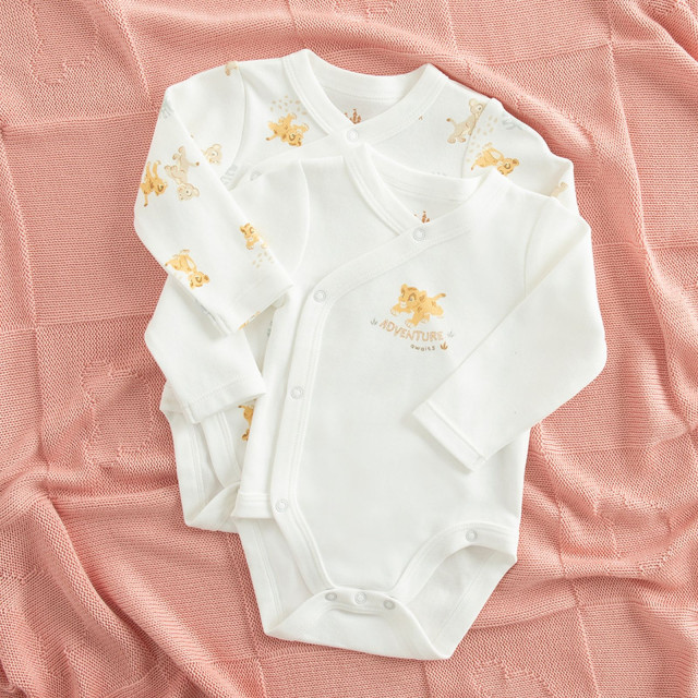 Боди с дълъг ръкав 2бр. THE LION KING, цвят: Бял