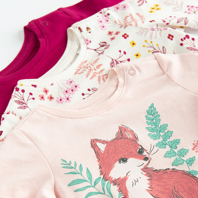 Тениска с дълъг ръкав 3бр., цвят: Микс