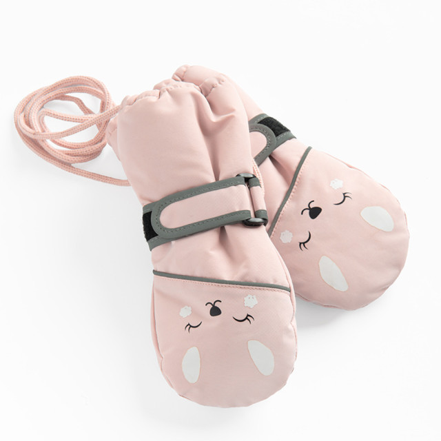 Ски ръкавици, цвят: Светло розов