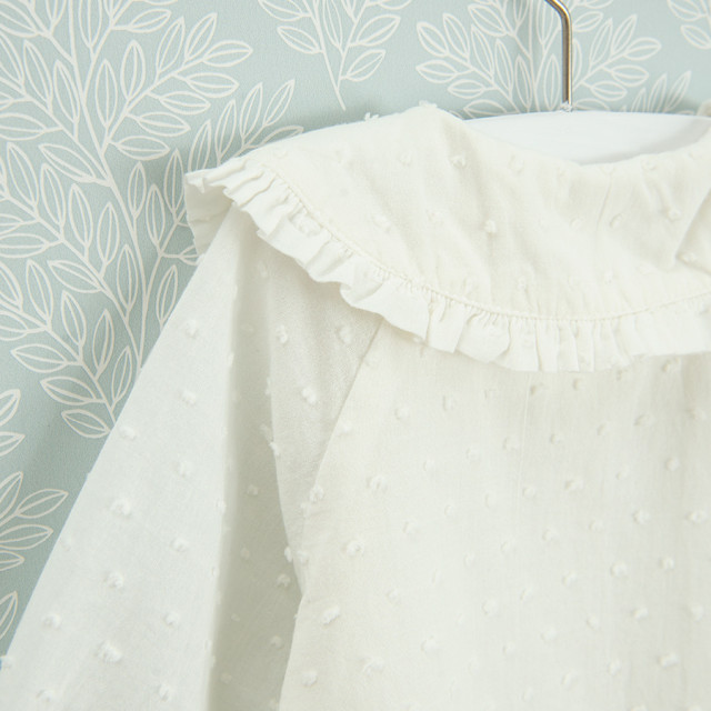 Блуза с дълъг ръкав, цвят: Кремав