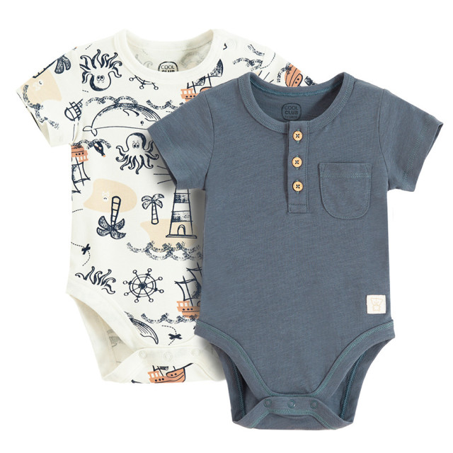 Боди с къс ръкав 2бр., цвят: Микс