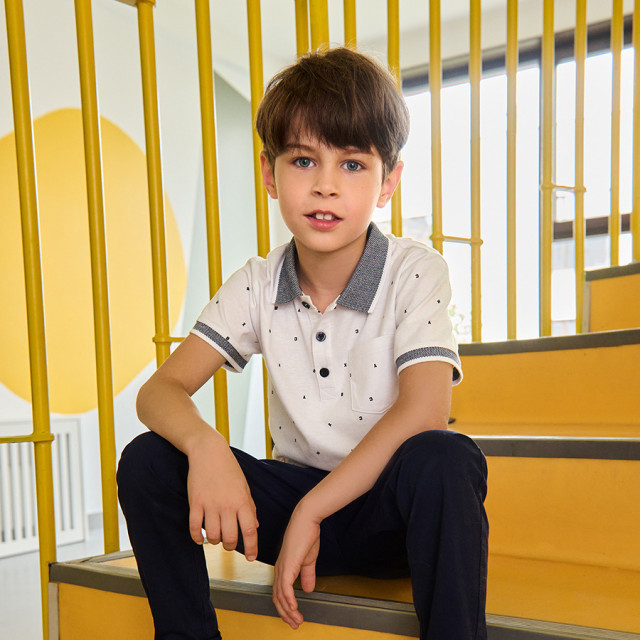 Тениска ПОЛО с къс ръкав, цвят: Бял