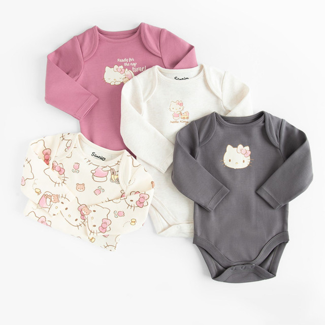 Боди с дълъг ръкав 4бр. HELLO KITTY, цвят: Микс