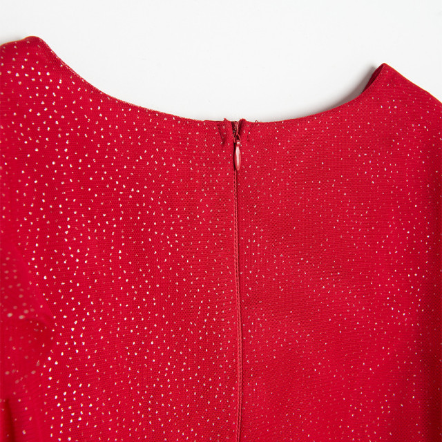 Рокля с къс ръкав, цвят: Червен