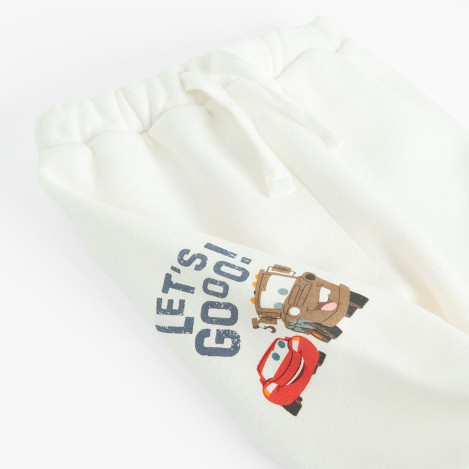 Спортен панталон CARS, цвят: Бял