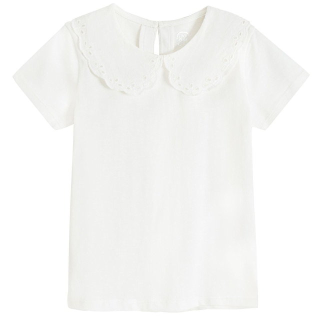Блуза с къс ръкав, цвят: Бял