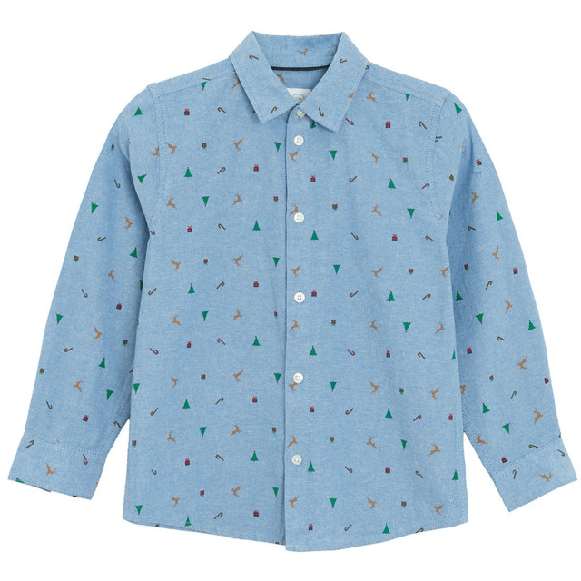 Риза с дълъг ръкав, цвят: Светло син