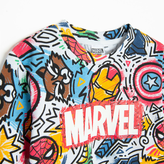 Блуза с дълъг ръкав MARVEL, цвят: Бял