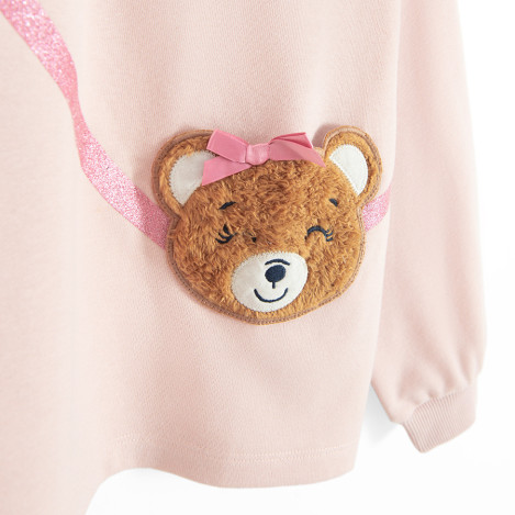 Блуза с дълъг ръкав, цвят: Светло розов