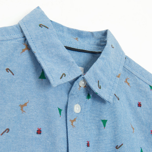 Риза с дълъг ръкав, цвят: Светло син