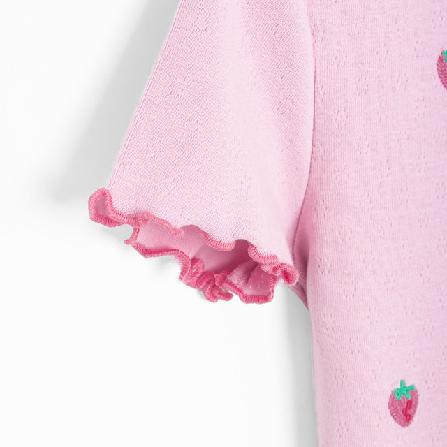 Тениска с къс ръкав, цвят: Розов