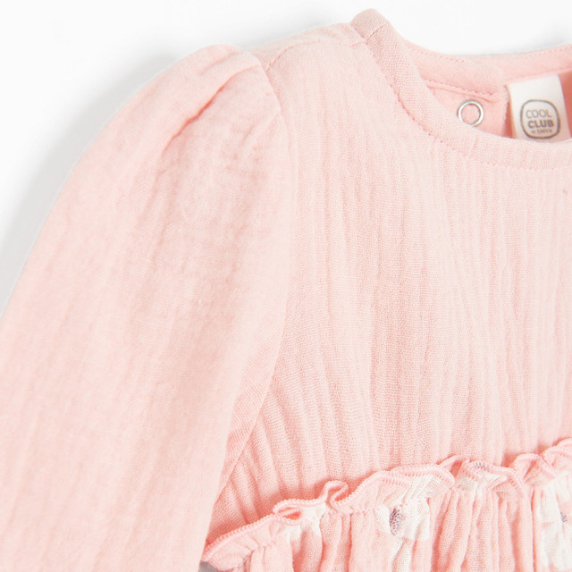 Рокля с дълъг ръкав, цвят: Розов