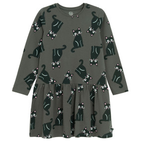 Рокля с дълъг ръкав, цвят: Сив