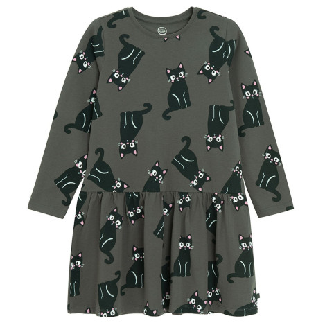 Рокля с дълъг ръкав, цвят: Сив