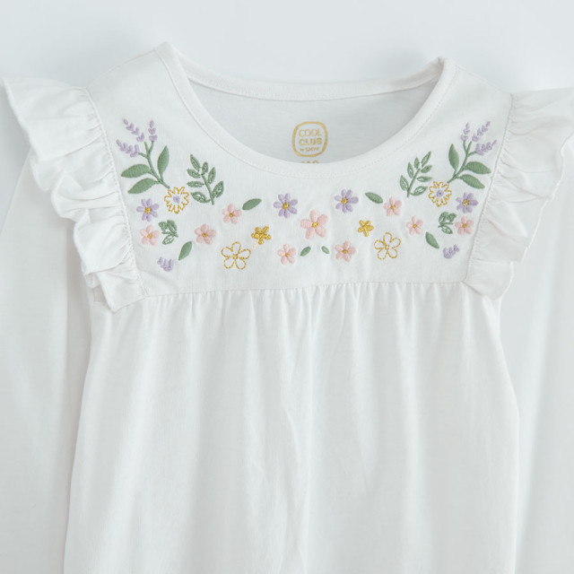 Блуза с дълъг ръкав, цвят: Кремав