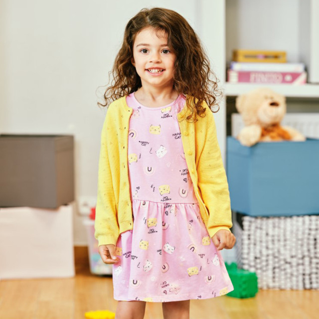 Рокля с дълъг ръкав, цвят: Виолетов