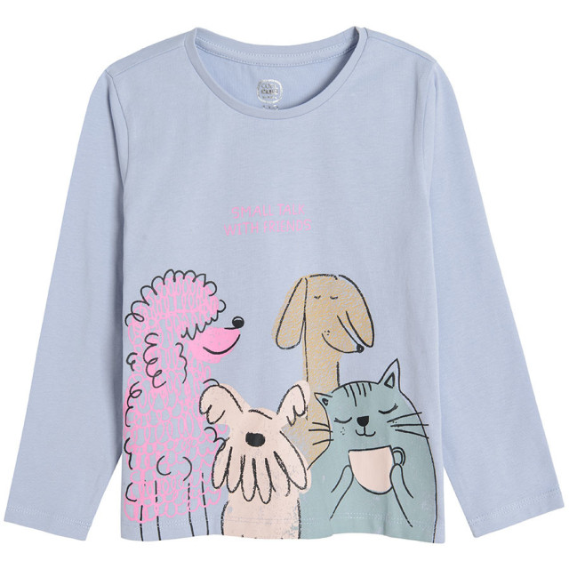 Тениска с дълъг ръкав, цвят: Светло виолетов