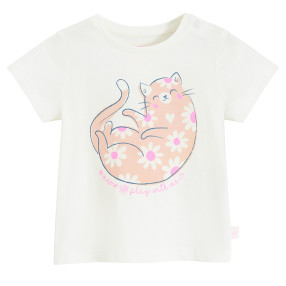 Тениска с къс ръкав, цвят: Кремав